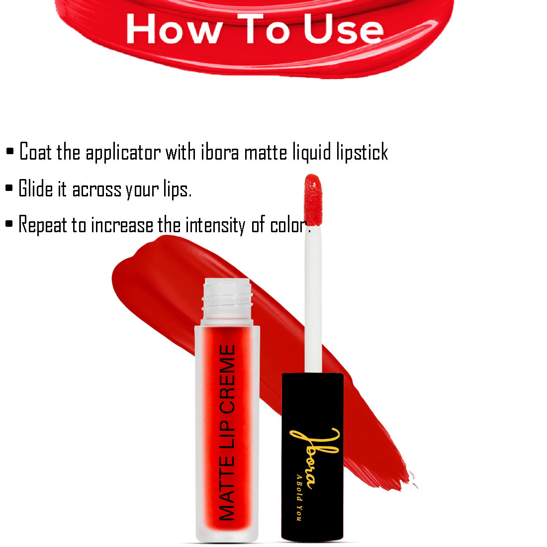 Ibora Matte Liquid Lipstick Rich Pigment Smooth Finish Long Lasting Hydrating & Lightweight Lipstick Perfect Matte Finish for Any Look 4.5 ml