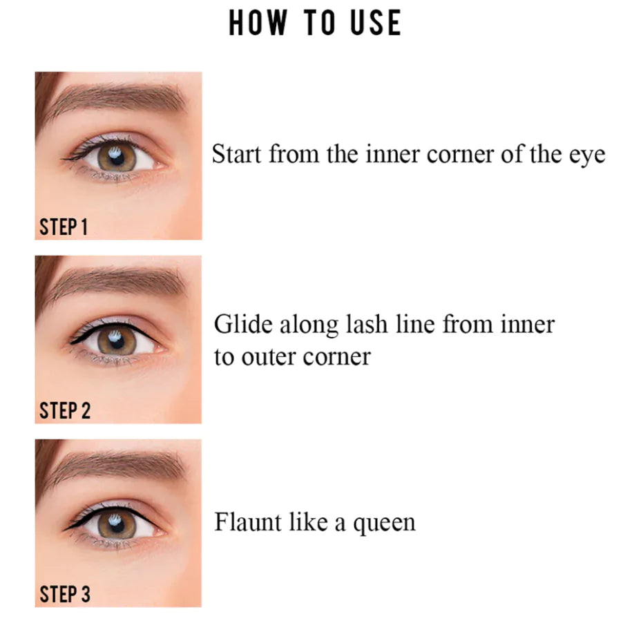Ibora Liquid Waterproof Eyeliner Quick Drying Smudge Resistant Long Lasting 16 Hour Wear Precise Ultra Fine Blue