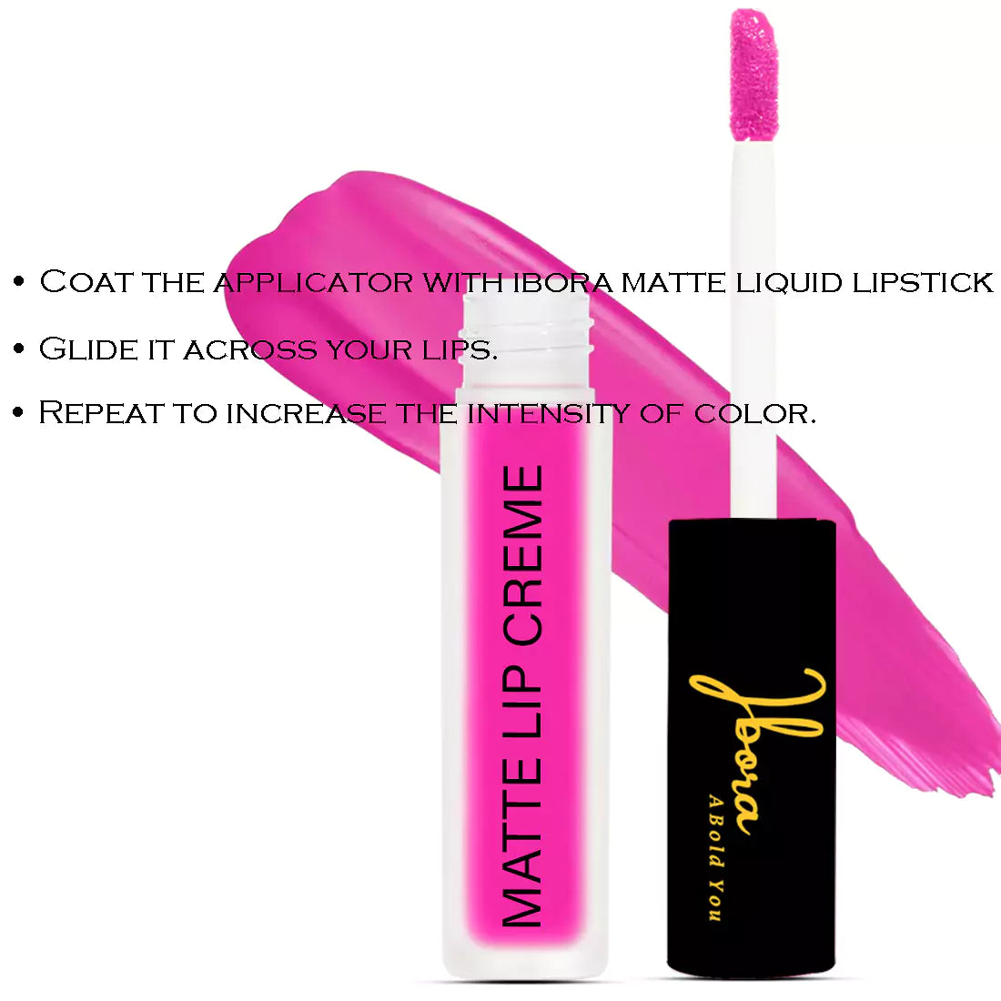 Ibora Matte Liquid Lipstick Rich Pigment Smooth Finish Long Lasting Hydrating & Lightweight Lipstick Perfect Matte Finish for Any Look 4.5 ml
