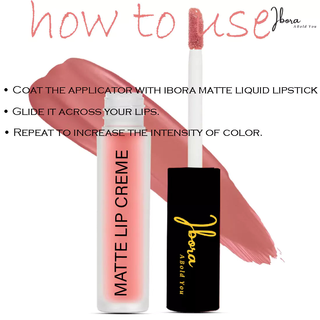 Ibora Matte Liquid Lipstick Rich Pigment Smooth Finish Long Lasting Hydrating & Lightweight Lipstick Perfect Matte Finish for Any Look 4.5 ml