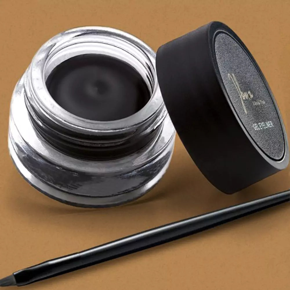 IBORA Gel Eyeliner Quick Drying Smudge Resistant Long Lasting 12 Hour Wear Precise Ultra Fine Black Waterproof (8 Gm)