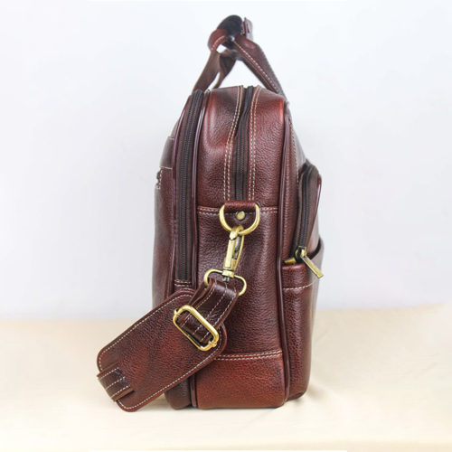 Laptop Messenger Bags/Leather Bag for Men with Adjustable Shoulder Strap_Bombay Brown