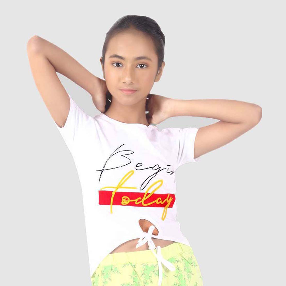 Toddlers,And Girls'Short-Sleeve Crew Neck Soft Graphic Print Tunic Tee Shirts Fashion Tops_White