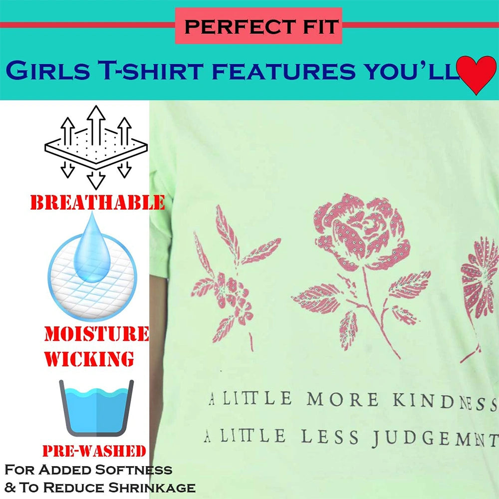 Toddlers,And Girls'Short-Sleeve Crew Neck Soft Graphic Print Tunic Tee Shirts Fashion Tops_Green