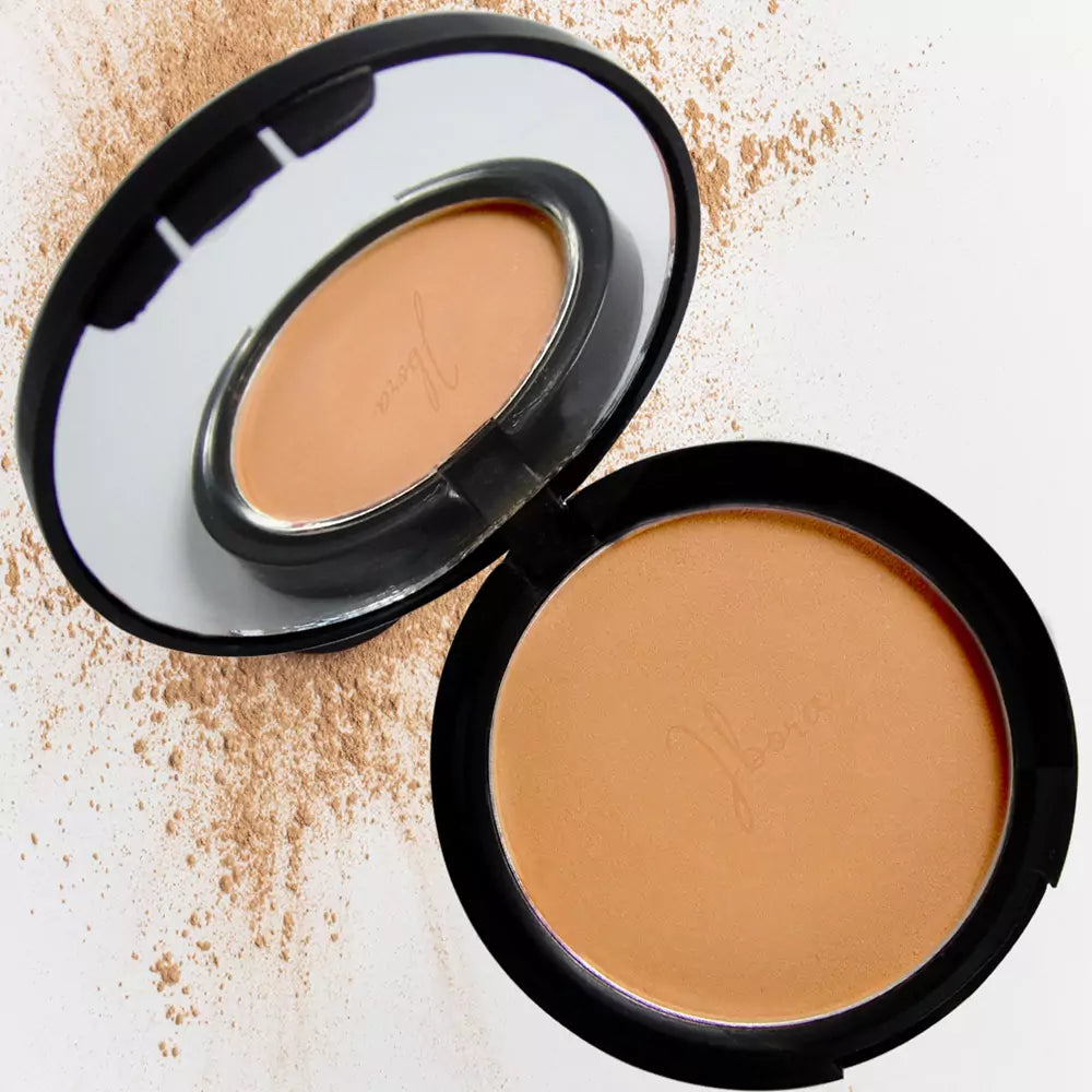 IBORA Compact PowderControl Shine & Smooth Complexion Pressed Setting Powder Foundation Makeup Portable Face Powder Compact Long-Lasting Matte Finish 01 Ivory-12Gm 0.42Oz