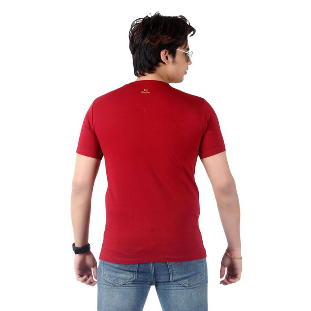 Men's Slim-Fit Eversoft Premium Cotton Short Sleeve V-Neck Tshirt,Breathable & Tag Free Solid Tees For Men_Maroon