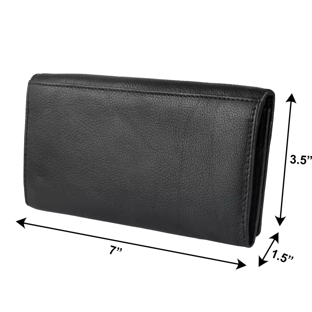 Women Handbag Stylish Women Convertible Clutch Purse Wallet RFID Blocking Trifold Card Holder Ladies Clutch With ID Window (BLACK)