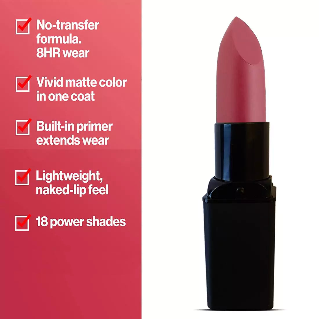 Ibora Matte Lipstick Rich Pigment Smooth Finish Long Lasting Hydrating & Lightweight Lipstick Perfect Matte Finish for Any Look 5 Gm Chocolate