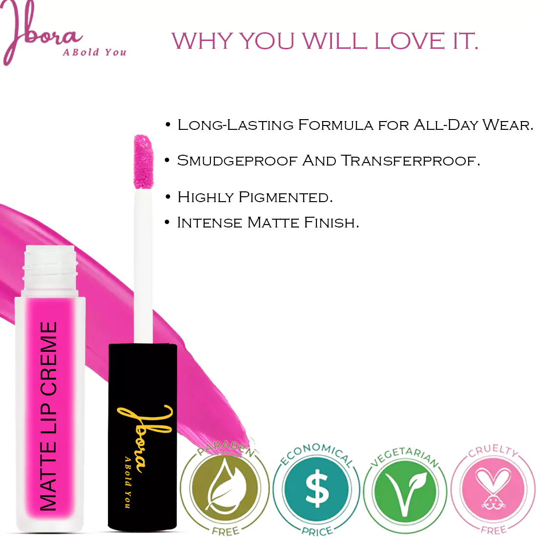 Ibora Matte Liquid Lipstick Rich Pigment Smooth Finish Long Lasting Hydrating & Lightweight Lipstick Perfect Matte Finish for Any Look 4.5 ml