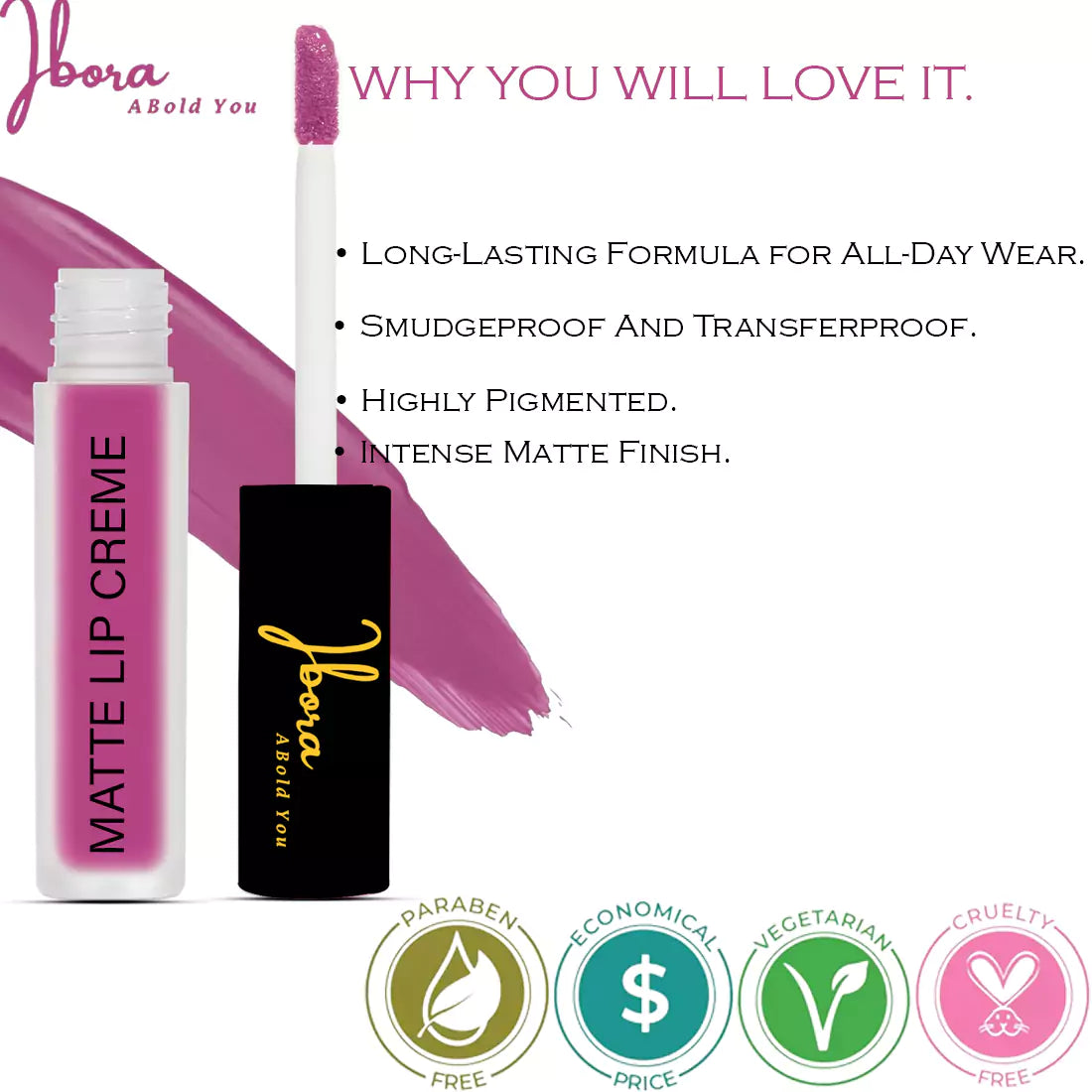 Ibora Matte Liquid Lipstick Rich Pigment Smooth Finish Long Lasting Hydrating & Lightweight Lipstick Perfect Matte Finish for Any Look 4.5 ml
