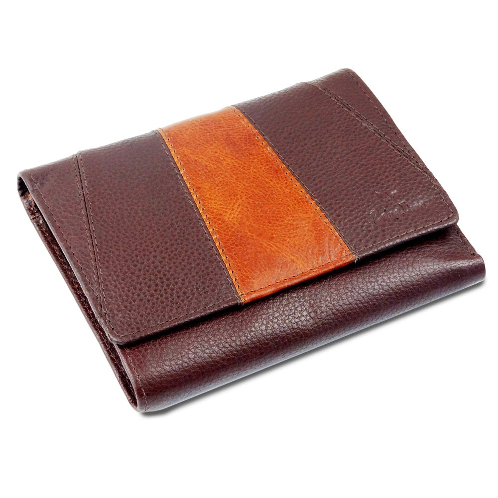 Women Handbag Stylish Women Convertible Clutch Purse Wallet RFID Blocking Trifold Card Holder Ladies Clutch With ID Window (Dark Brown)