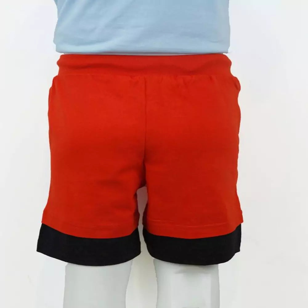 Cotton Shorts for Boys with Pockets,Pull-On Shorts For Toddlers,Typographic Printed Mid Rise Shorts for Boys-Red