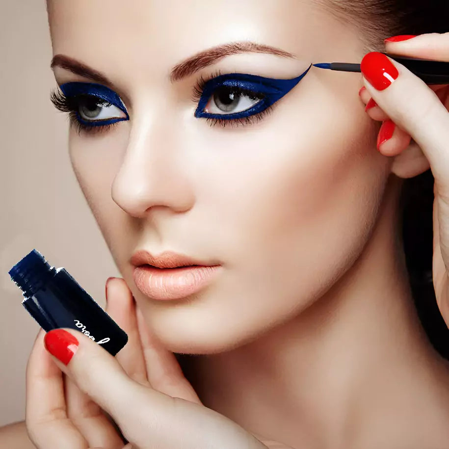 Ibora Liquid Waterproof Eyeliner Quick Drying Smudge Resistant Long Lasting 16 Hour Wear Precise Ultra Fine Blue
