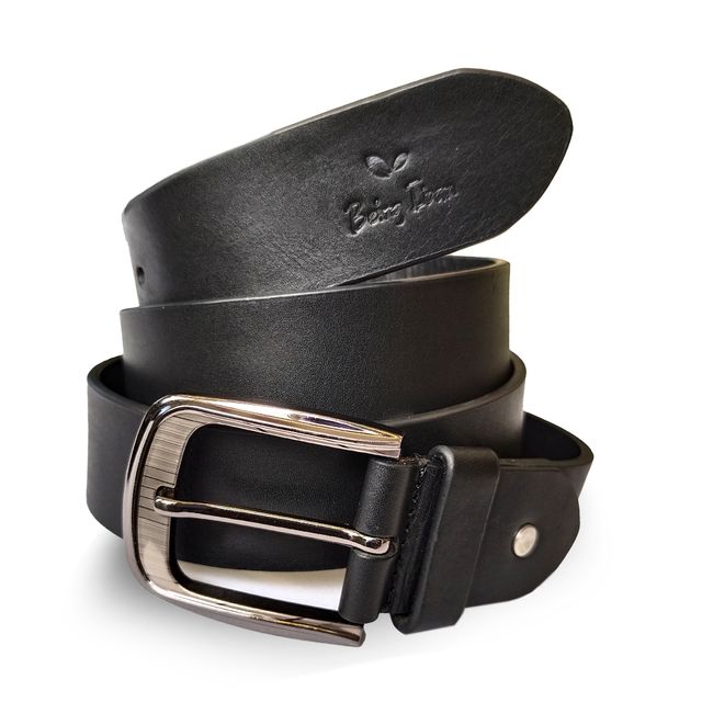 Hand Made Womens Casual Belts With Heavy Duty Metal Buckle_Black2