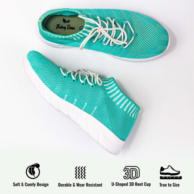 Women's Lightweight Athleisure Knitted Active Wear Slip-On Sneaker Shoes for Sports, Athletics and Walking_Sea Green