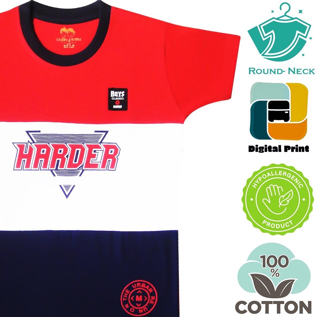 Youth Dry-Fit Moisture Wicking Active Athletic Performance Short-Sleeve T-Shirt Tees For Boys