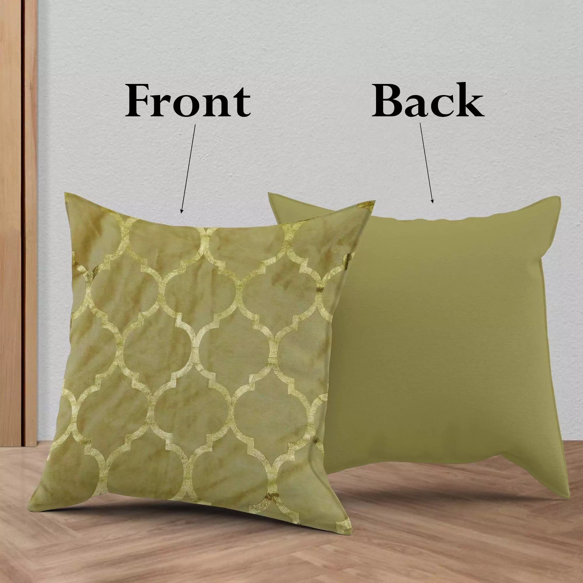 Gold Velvet Geometric Print Pillow Covers: Set Of 4 16x16 Inch Square Decorative Pillow Cases for Bedroom Sofa Couch Living Room