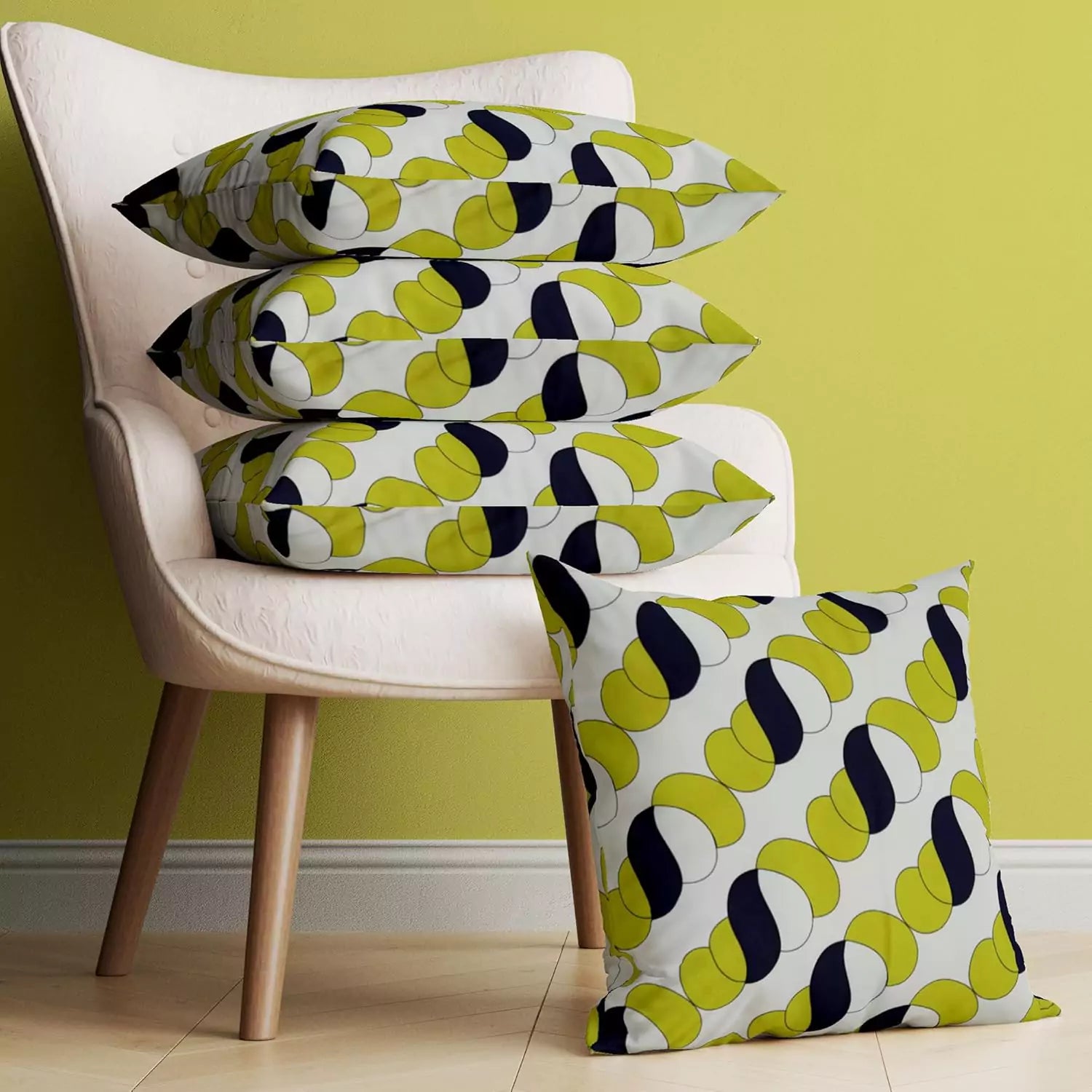 Heavy Cotton Printed Throw Pillow Cover, Classis Floral Anaglyph Cotton Fabric, Decorative Pillow Cover, Indoor/Outdoor Pillows Shell, Cushion Cover_16x16 Inch