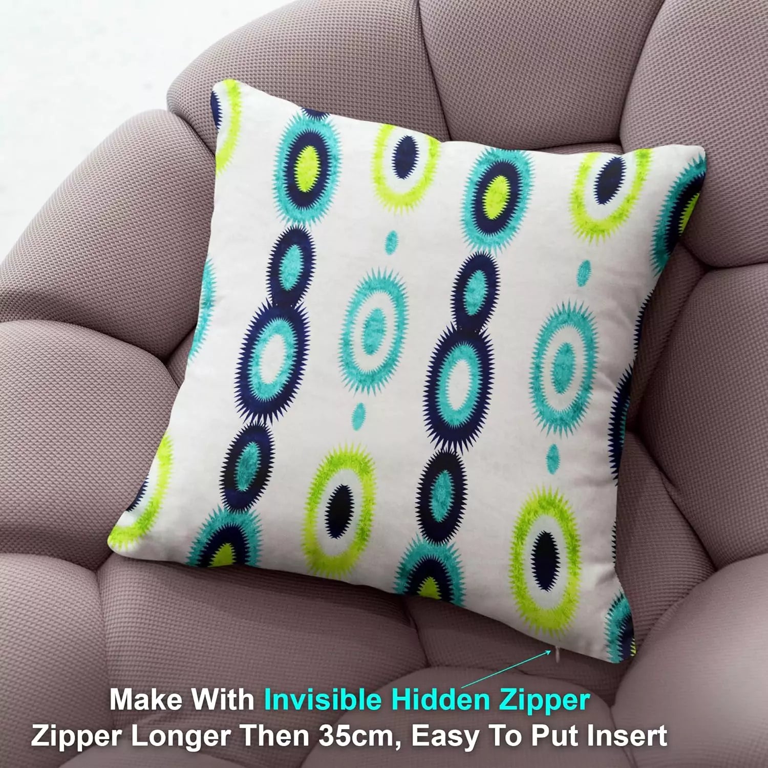 Summer Fruits Decorative Throw Pillow Covers Yummy Green Kiwi Pillow Cases Cushion Cover Healthy Living Art Pillowcase 16 x 16 Inch Set of 4 for Couch Bed Sofa Patio Car