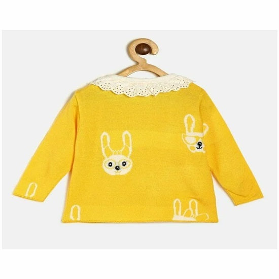 MINI KLUB Baby GirlsYellow Cotton Dress Sweater