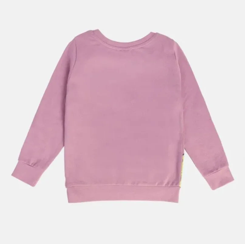 MINI KLUB Girls Graphic Printed Purple Sweat shirt