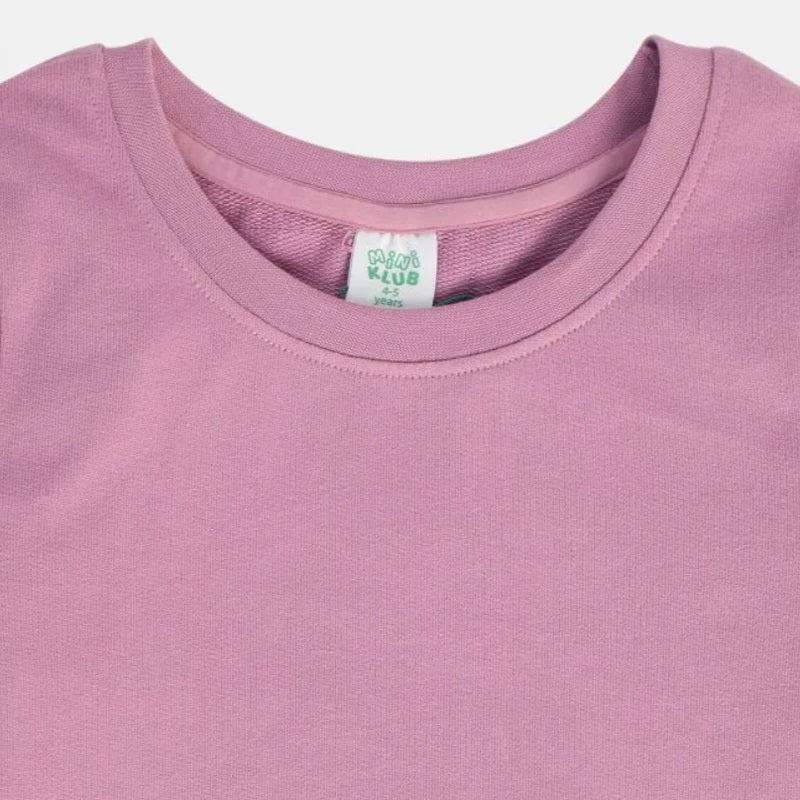 MINI KLUB Girls Graphic Printed Purple Sweat shirt
