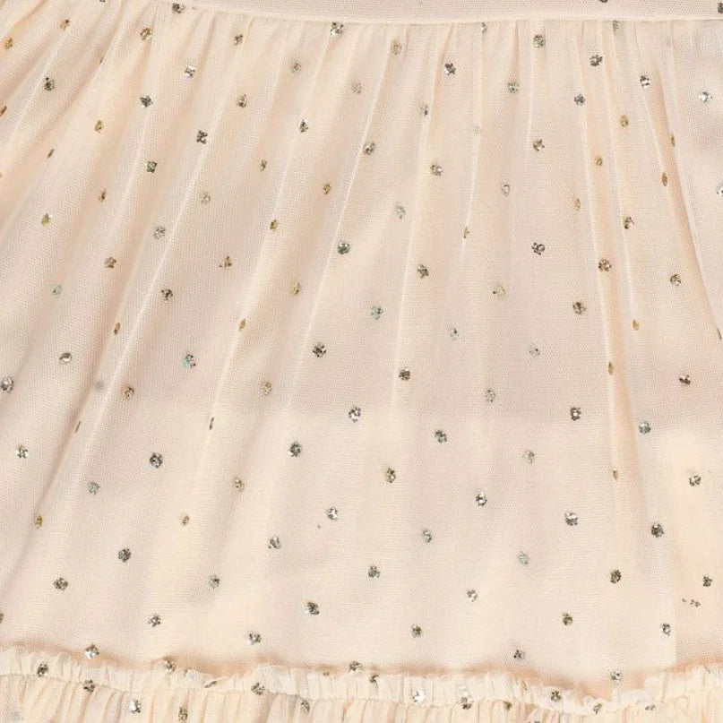 MINI KLUB Girls Beige Embellished Fit & Flare Dress