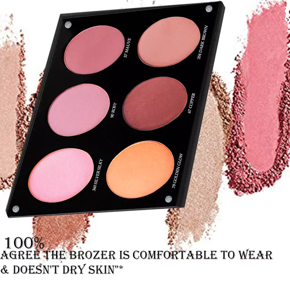 IBORA Bronzer Pallet Kit & Highlighting Powder - Cruelty Free & Paraben Free - 6 Shades for a Natural Glow