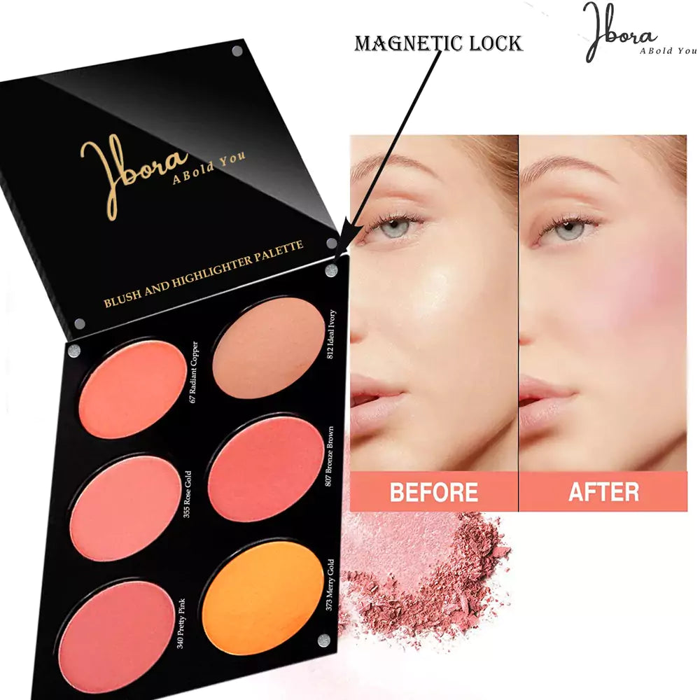 IBORA Colors Blush Palette Matte Mineral Blush Powder Bright Face Blush Highlighters Highly Pigmented Long Lasting Face Makeup Kit Professional Facial Beauty Cosmetic Makeup Blush.(36g)