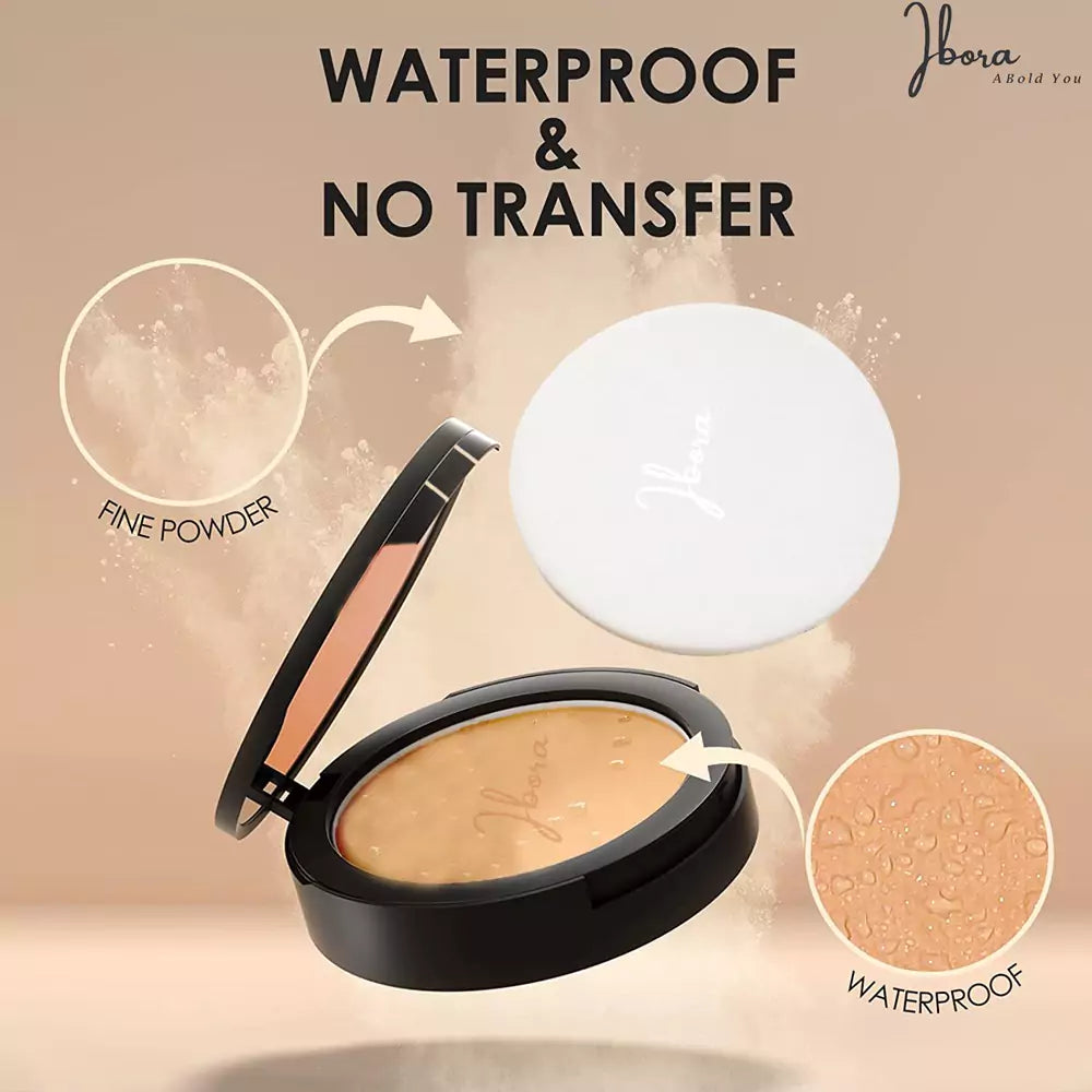 IBORA Compact PowderControl Shine & Smooth Complexion Pressed Setting Powder Foundation Makeup Portable Face Powder Compact Long-Lasting Matte Finish 01 Ivory-12Gm 0.42Oz