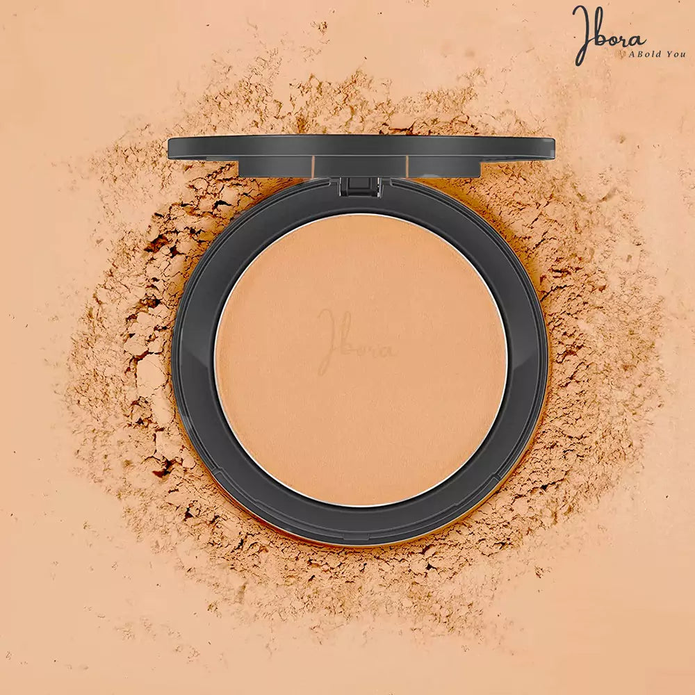 IBORA Compact PowderControl Shine & Smooth Complexion Pressed Setting Powder Foundation Makeup Portable Face Powder Compact Long-Lasting Matte Finish 01 Ivory-12Gm 0.42Oz