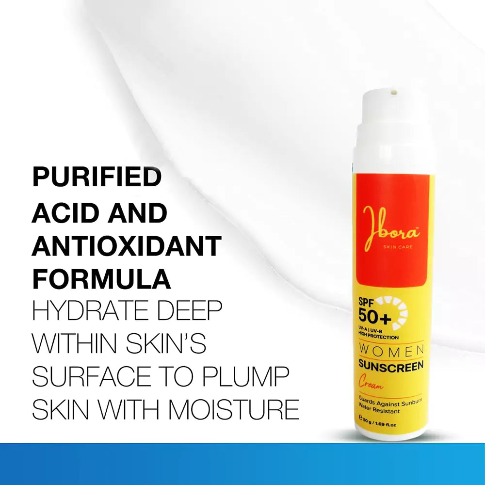 IBORA Women Face Sunscreen SPF 50+ Oil-Free Facial Sunscreen Lotion with Broad Spectrum UV-A/UV-B Sun Protection Sweat-Resistant & Water-Resistant 1.69 fl.oz