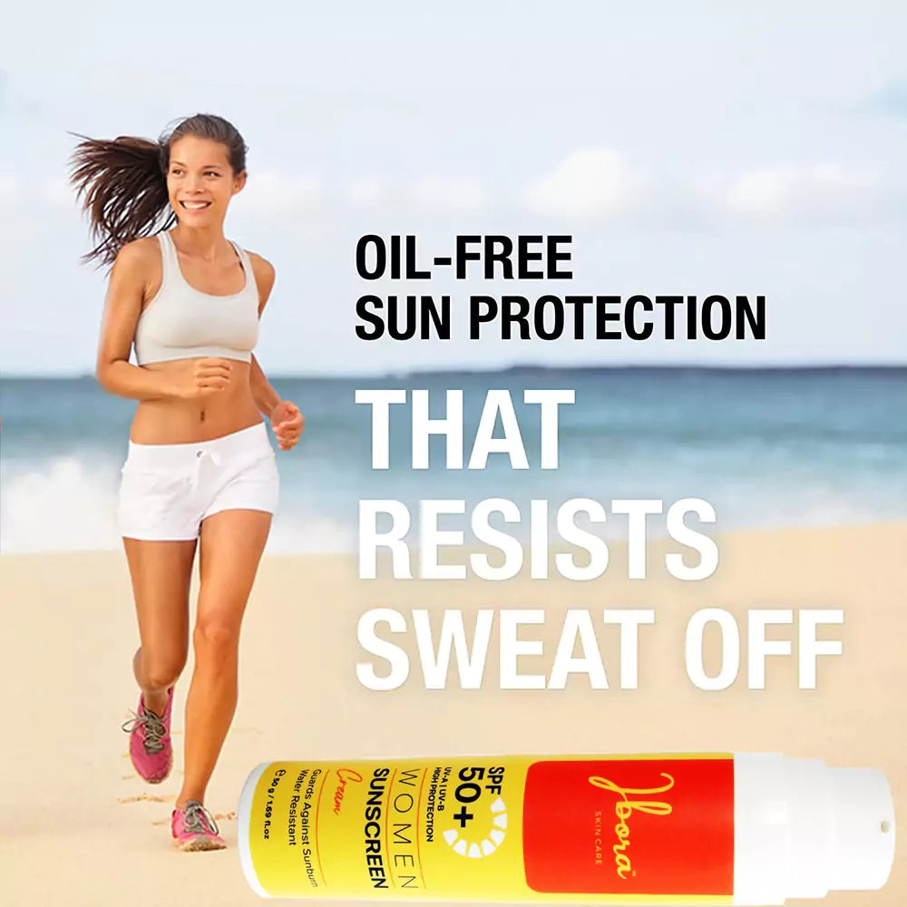 IBORA Women Face Sunscreen SPF 50+ Oil-Free Facial Sunscreen Lotion with Broad Spectrum UV-A/UV-B Sun Protection Sweat-Resistant & Water-Resistant 1.69 fl.oz
