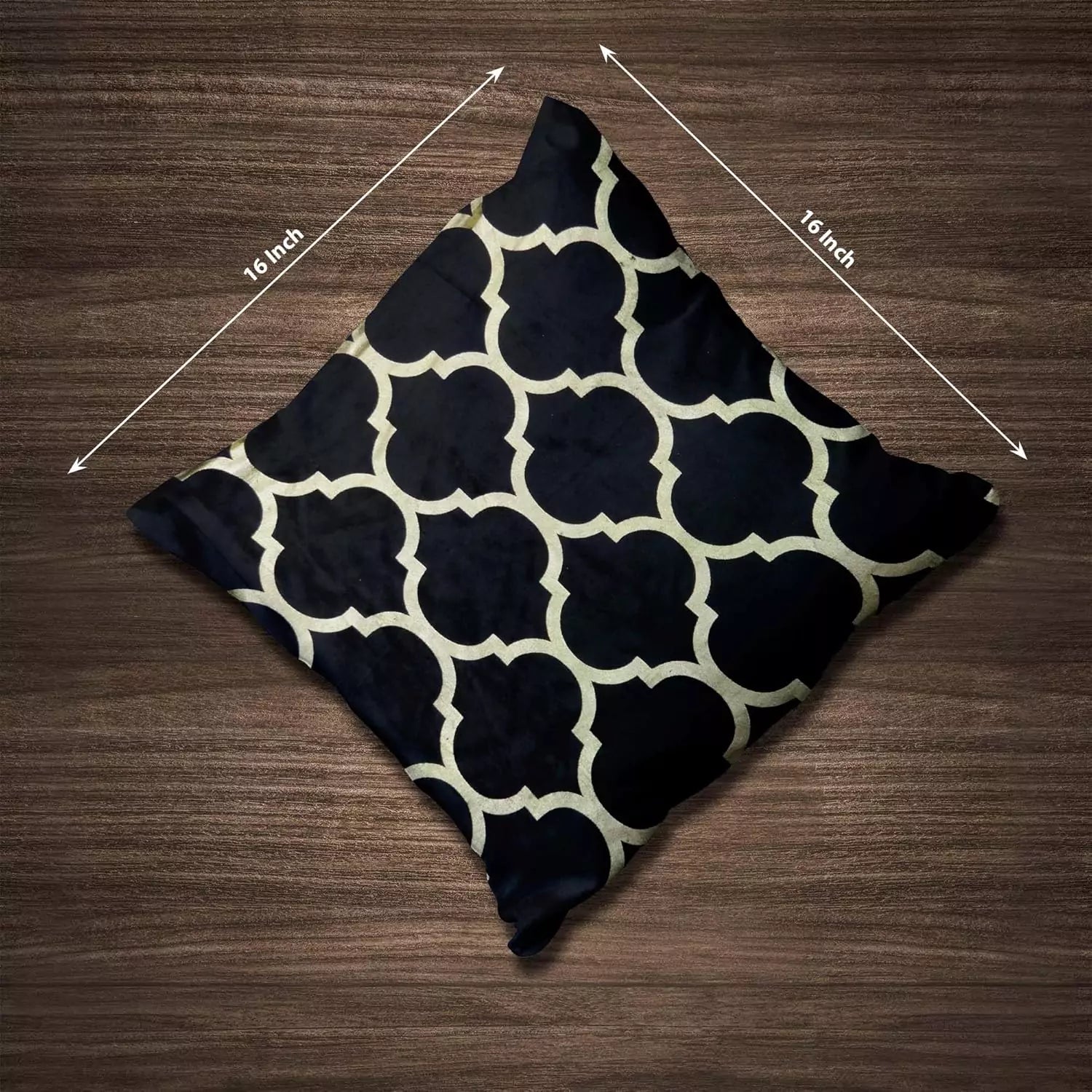 Luxury Black & Gold Geometric Stripped Pattern Printed Pillow Cover -16x 16 Inch Black Gold Velvet Cushion Cover - Set Of 4 Square Hidden Zipper Cushion Case, Great for Sofa, Bedroom,Yard,Living Room Decor