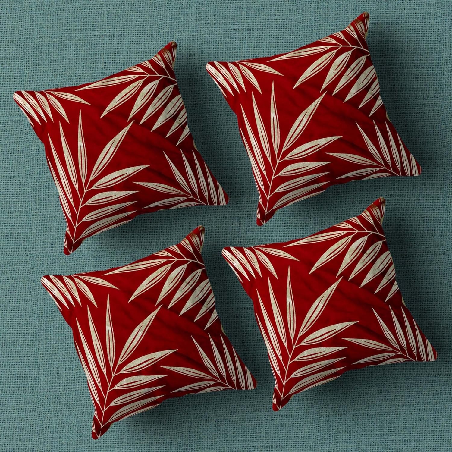 Tropical Leaves Printed Pillow Cover_Brown & Gold Velvet Cushion