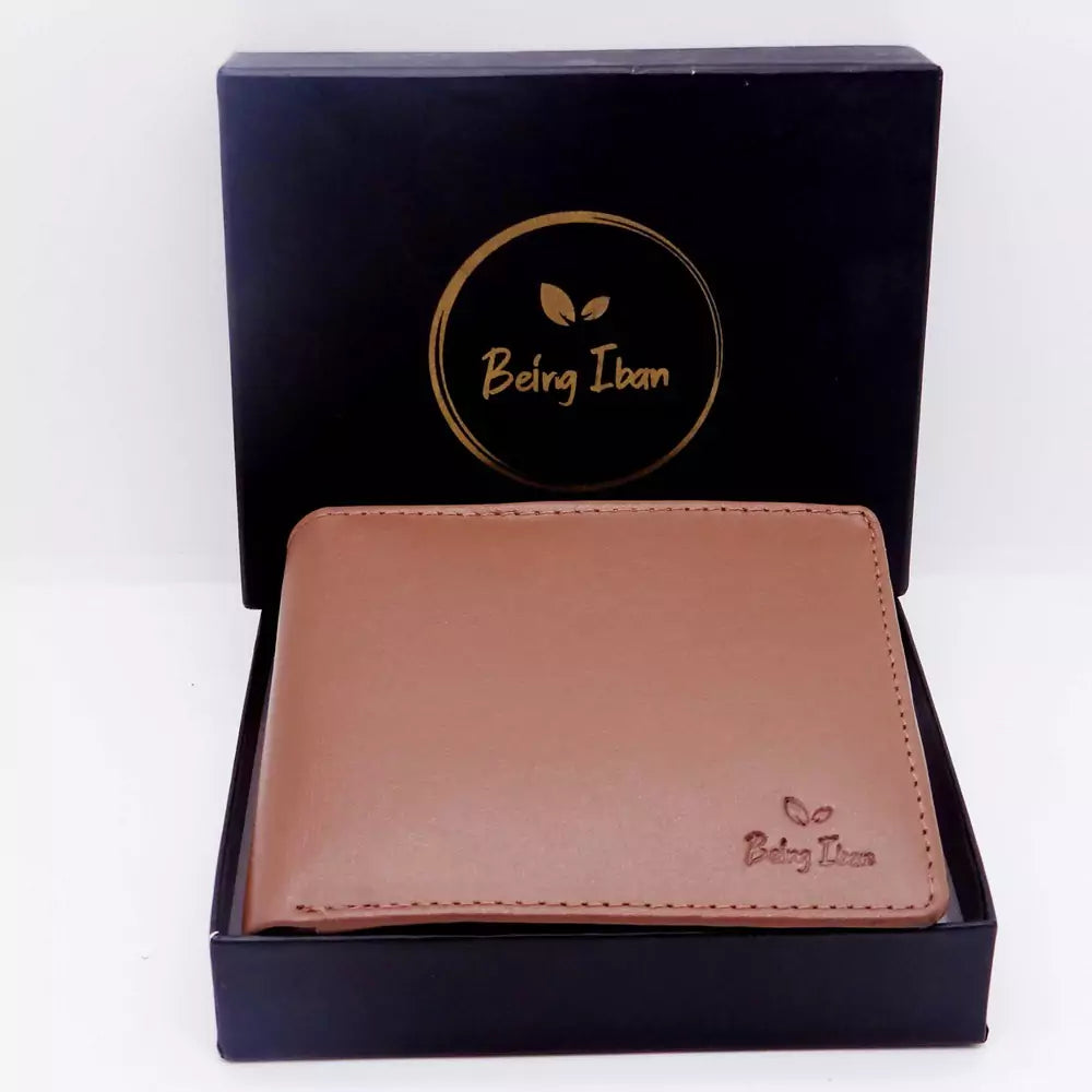 Wallet for Men-Genuine Slim Leather RFID Blocking Bifold Stylish Wallet With 2 ID Window Money Clip Wallet with ID Window Gift Box