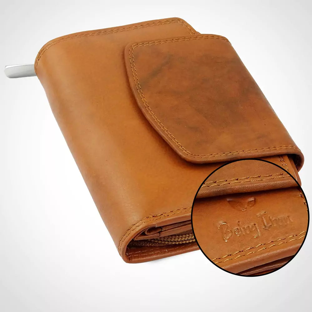 Women Handbag Stylish Women Convertible Clutch Purse Wallet RFID Blocking Trifold Card Holder Ladies Clutch With ID Window (Brown)