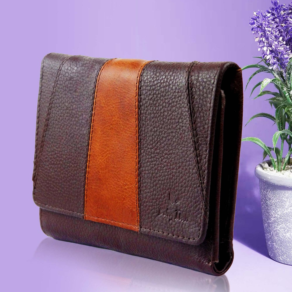 Women Handbag Stylish Women Convertible Clutch Purse Wallet RFID Blocking Trifold Card Holder Ladies Clutch With ID Window (Dark Brown)