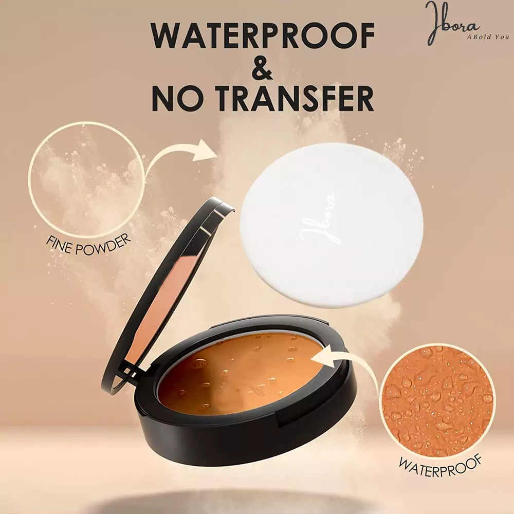 IBORA Compact Powder Control Shine & Smooth Complexion Pressed Setting Powder Foundation Makeup, Portable Face Powder Compact Long-Lasting Matte Finish 02 Natural Nude-12Gm