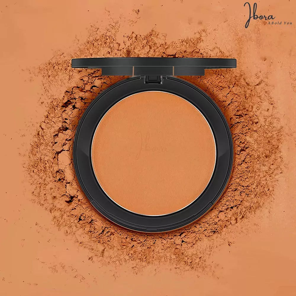 IBORA Compact Powder Control Shine & Smooth Complexion Pressed Setting Powder Foundation Makeup, Portable Face Powder Compact Long-Lasting Matte Finish 02 Natural Nude-12Gm