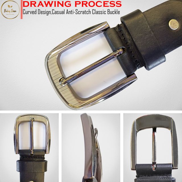 Hand Made Womens Casual Belts With Heavy Duty Metal Buckle_Black2