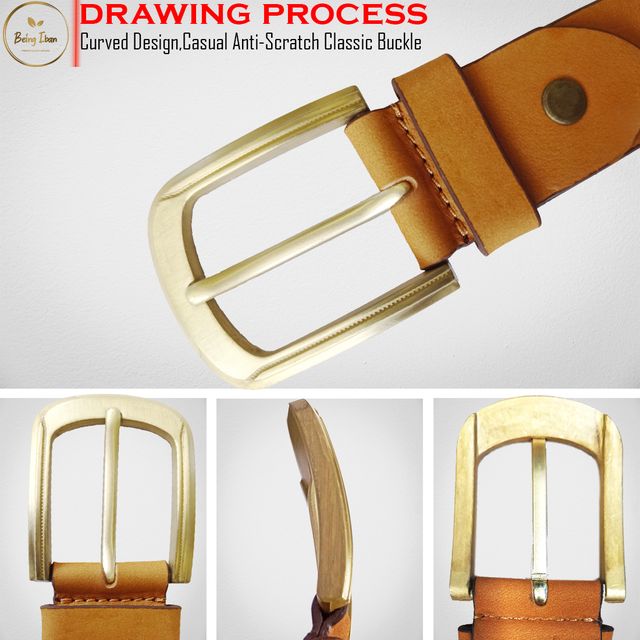 Hand Made Womens Casual Belts With Heavy Duty Metal Buckle_Mellow