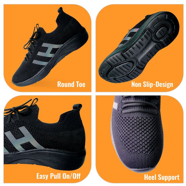 Mens Slip On Walking Shoes Non Slip Running Shoes Breathable Workout Shoes Lightweight Gym Sneakers