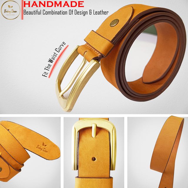 Hand Made Womens Casual Belts With Heavy Duty Metal Buckle_Mellow