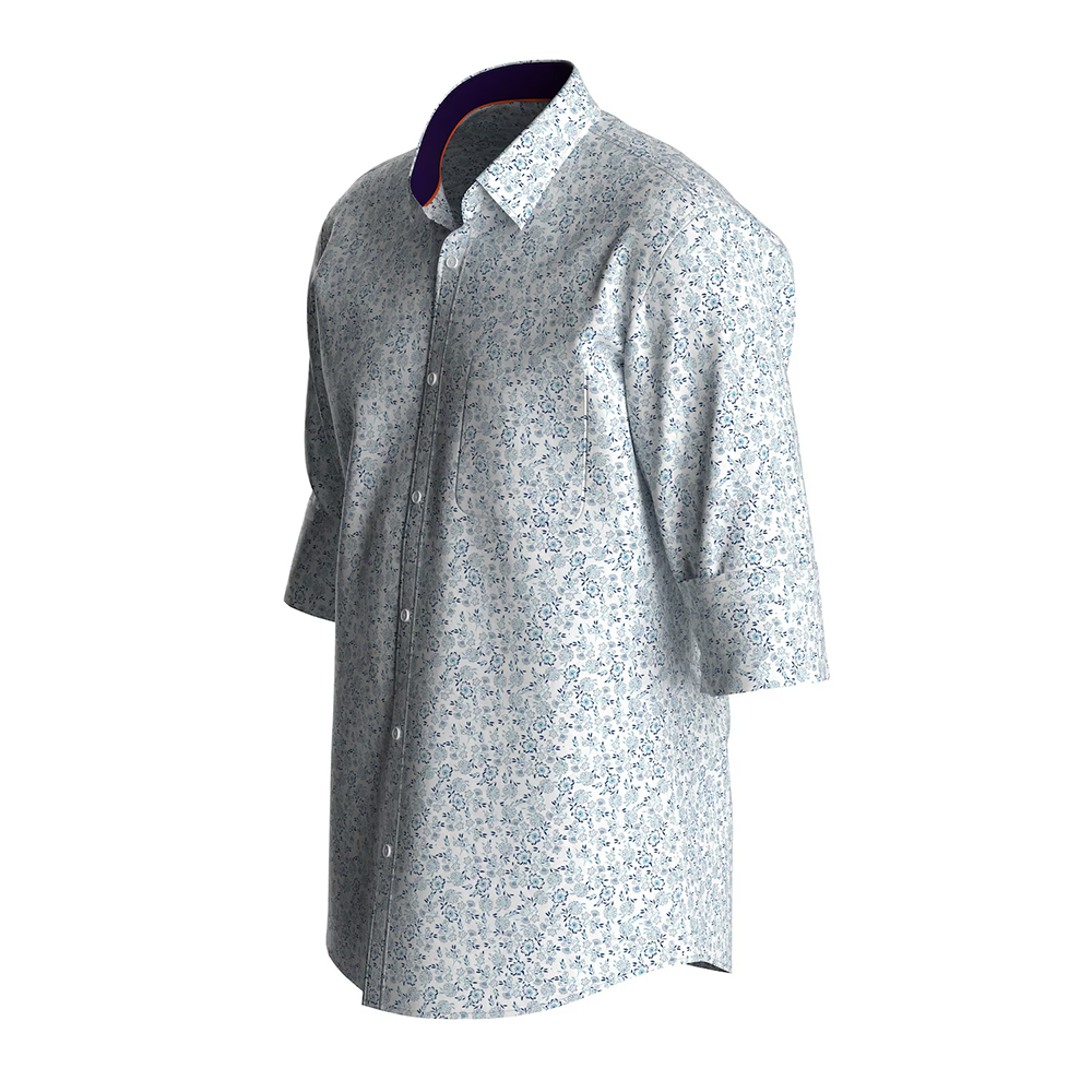 PETER ENGLAND PRINTED FULLSHIRT(Light Blue)