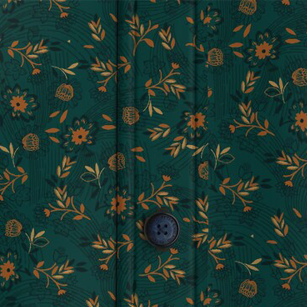 PETER ENGLAND PRINTED FULL SHIRT(TEAL)