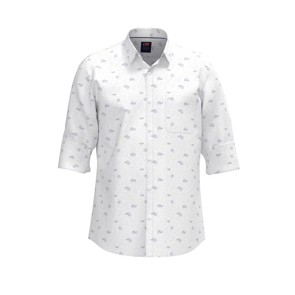 PETER ENGLAND PRINTED FULLSHIRT(White)