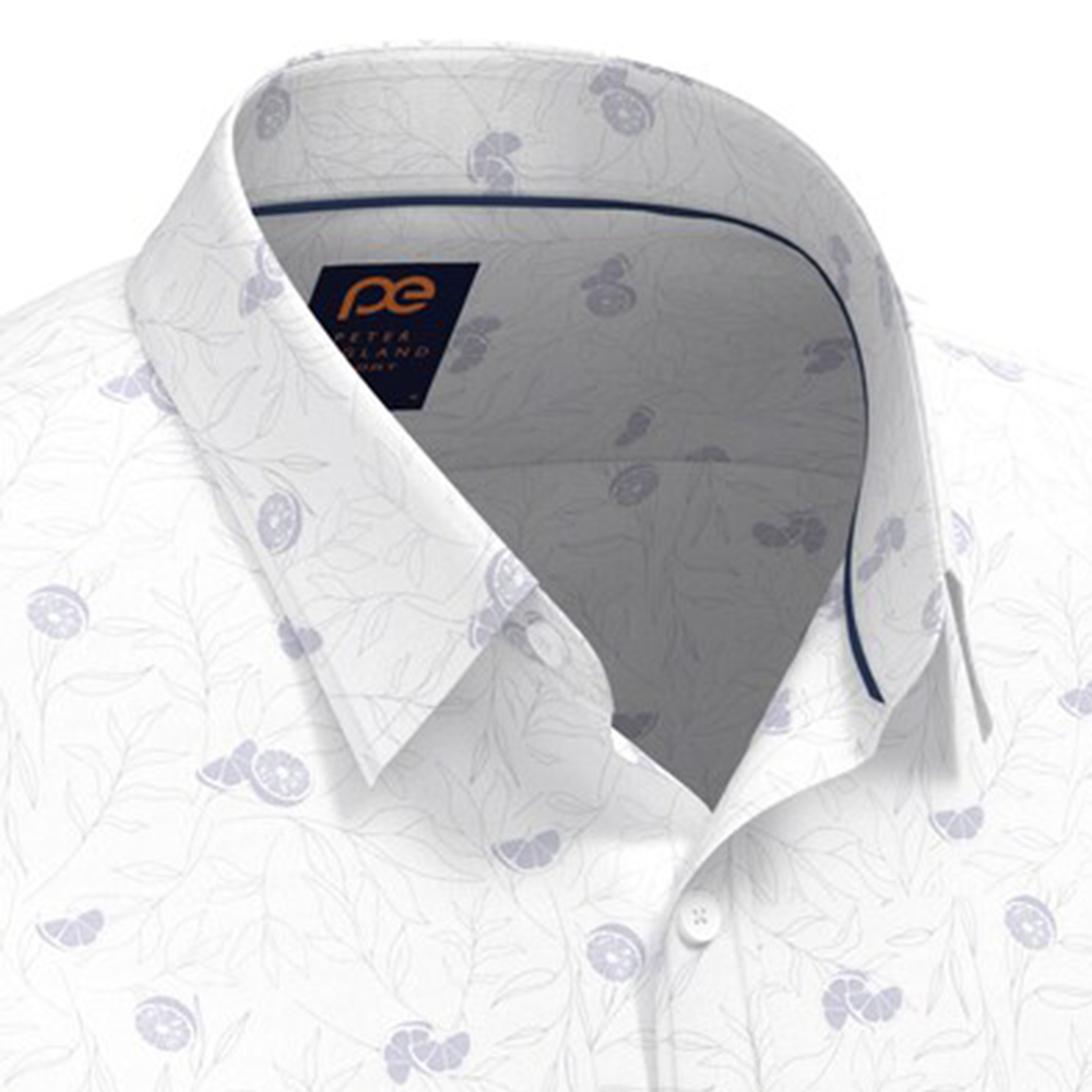 PETER ENGLAND PRINTED FULLSHIRT(White)