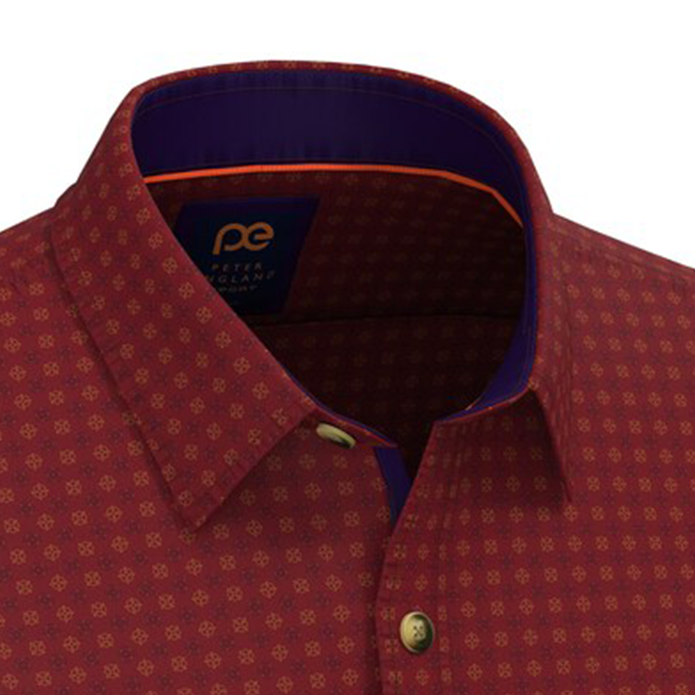 PETER ENGLAND FULLSHIRT(Red)