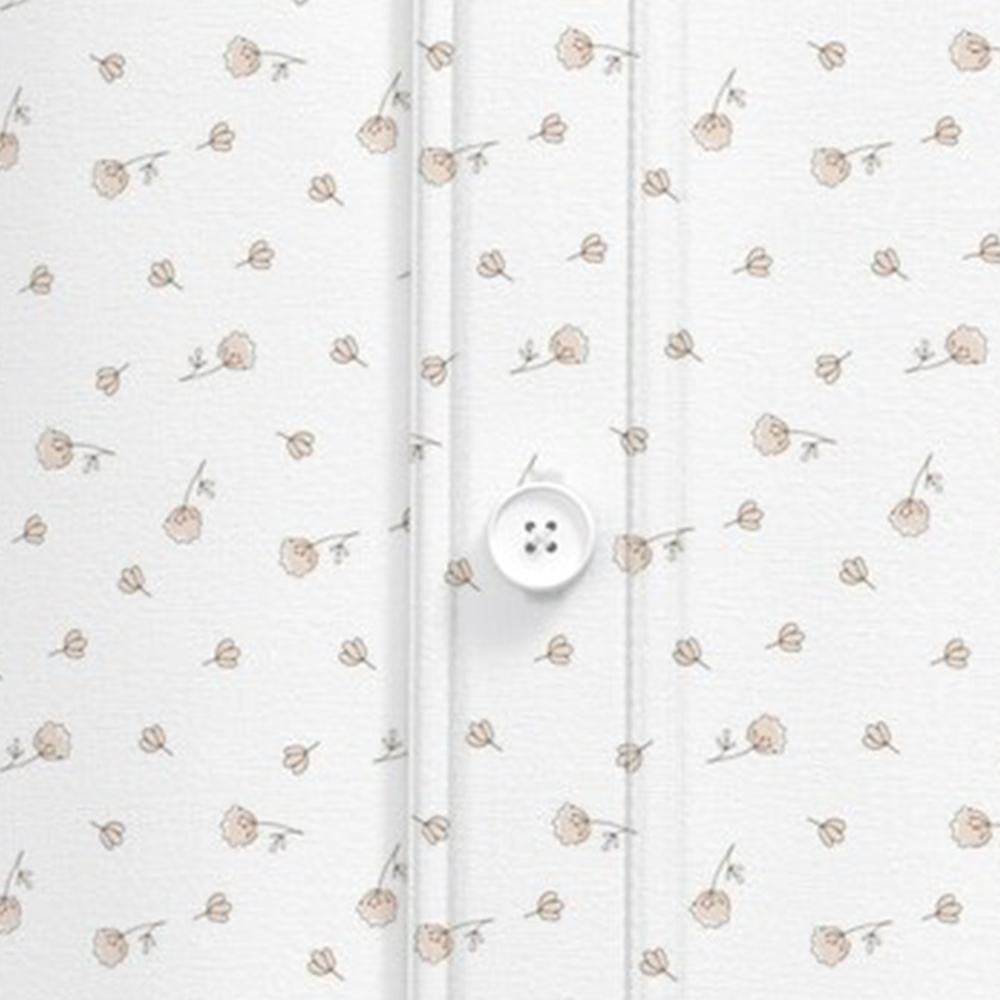 PETER ENGLAND PRINT LIGHT-COLOR FULLSHIRT(White)